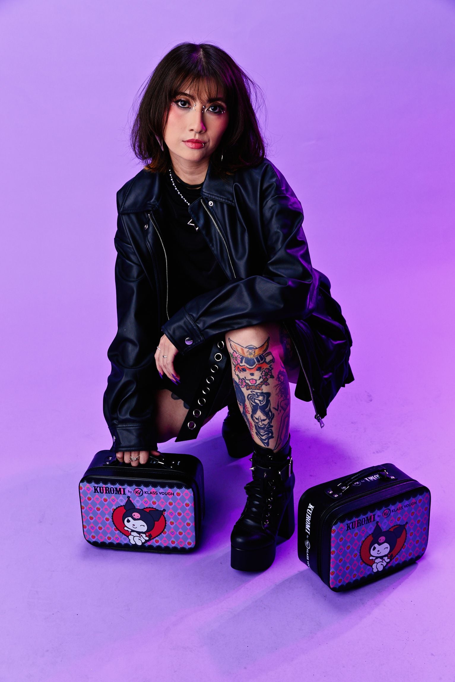 Mini Bolsa para Maquiagem Preta com Espelho by Kuromi